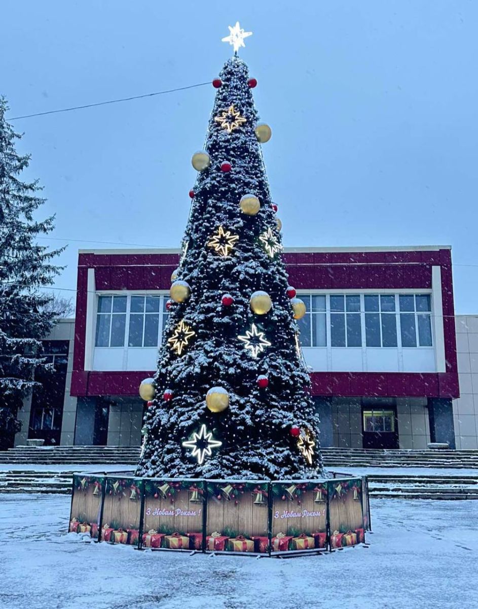 У центрі Богодухова засяяла новорічна ялинка