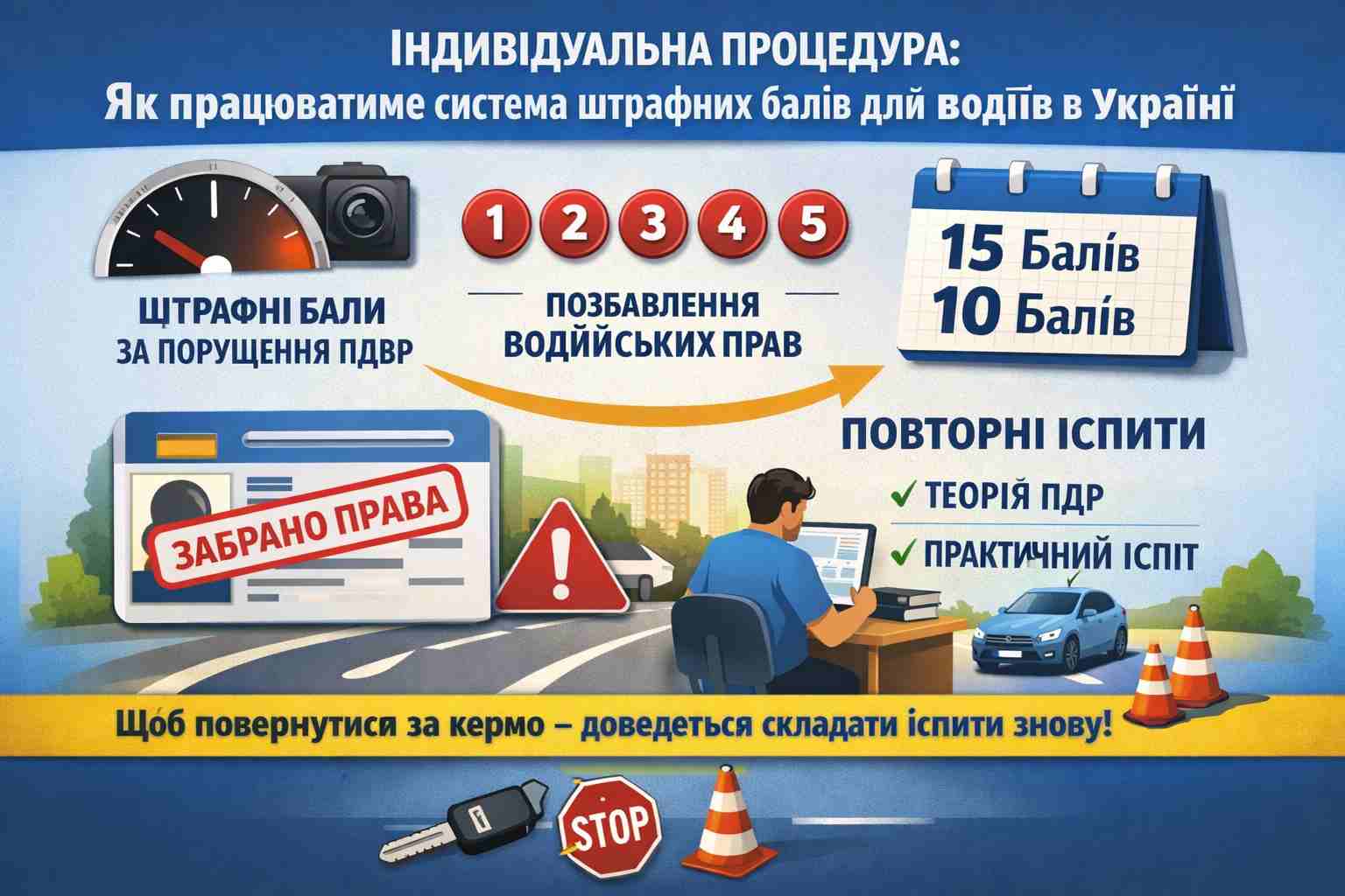 Індивідуальна процедура: як працюватиме система штрафних балів для водіїв в Україні