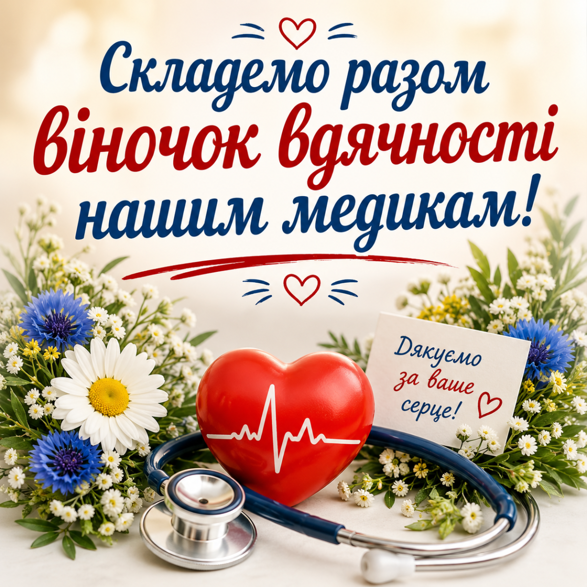 Складемо разом віночок вдячності нашим медикам!