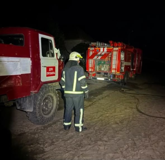 У селі Кручик на Богодухівщині загорілася господарська споруда: пожежу оперативно загасили