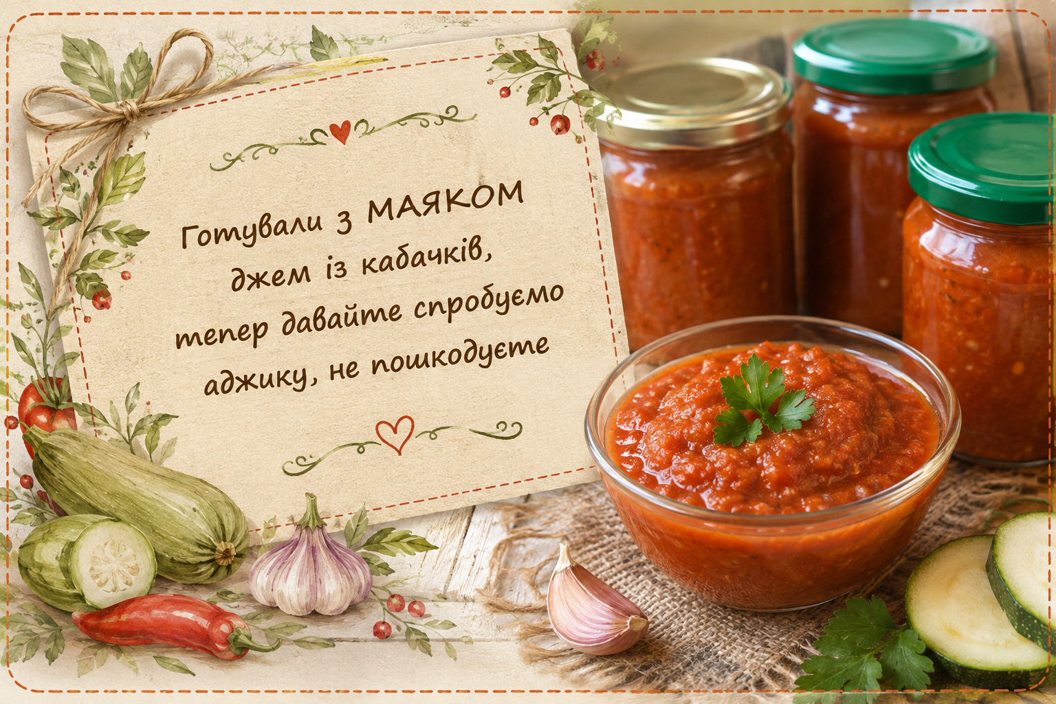 Гостренька аджика з кабачків — ідеальна закуска