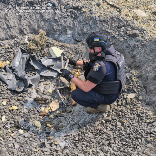 У Богодухові сапери вилучили залишки російської ракети «Бандероль»