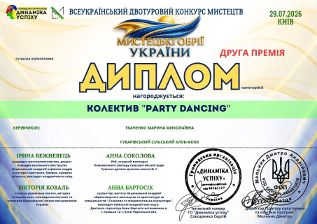 Творчий успіх Богодухівщини: колектив «Party Dancing» здобув Другу премію на всеукраїнському конкурсі