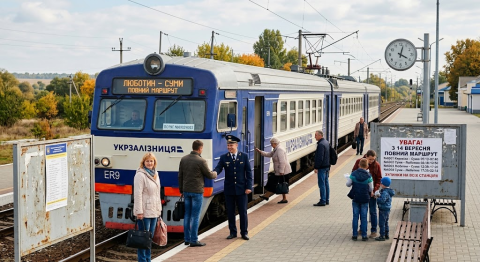 Приміські потяги Люботин – Суми з 14 вересня знову курсуватимуть за повним маршрутом