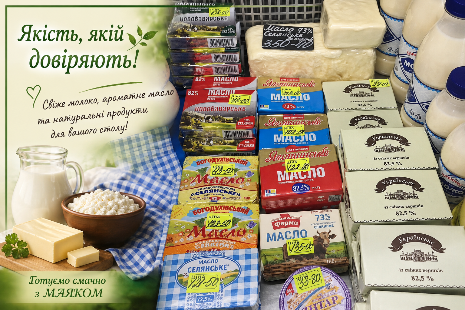 Чим відрізняється вершкове масло 72,5% від 82,5%