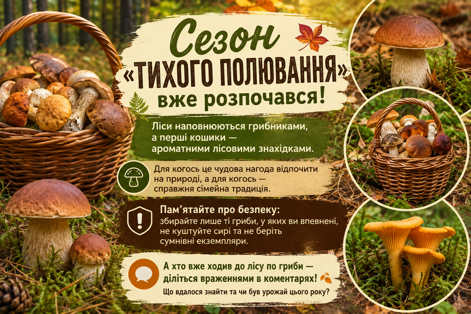 Грибники вирушають до лісу