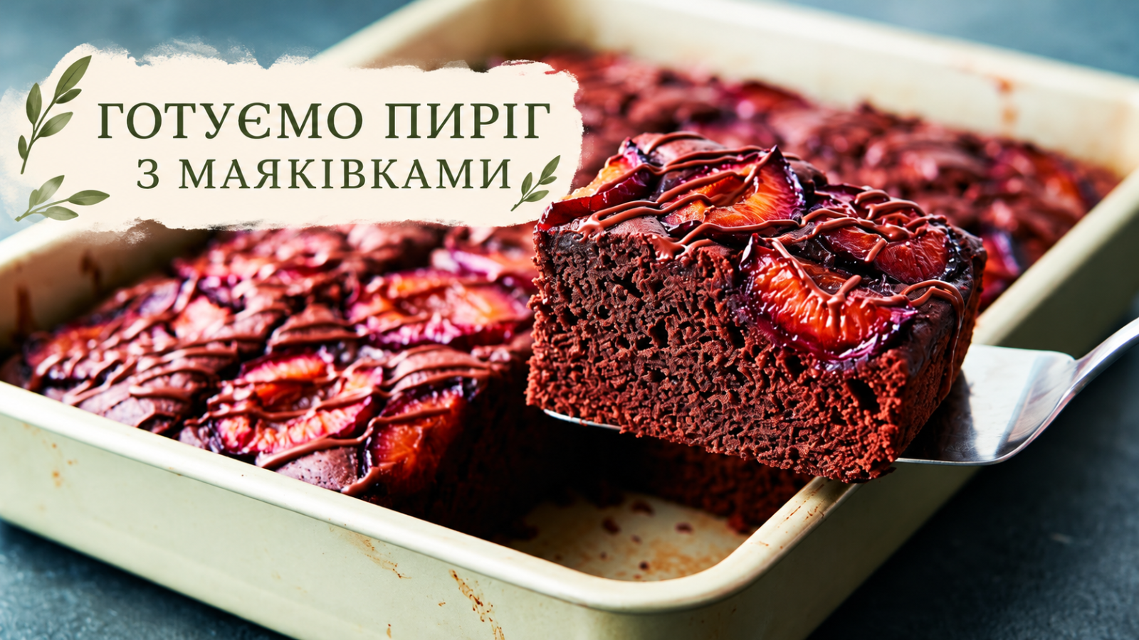 Шоколадний пиріг зі сливами