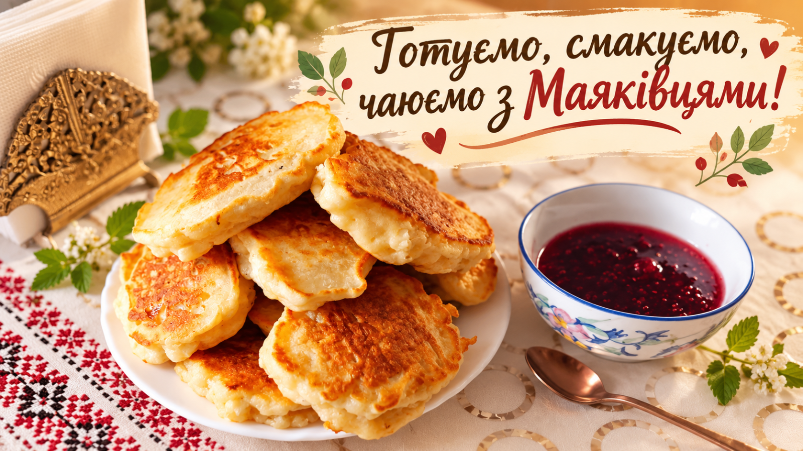 Оладки з яблуками та корицею